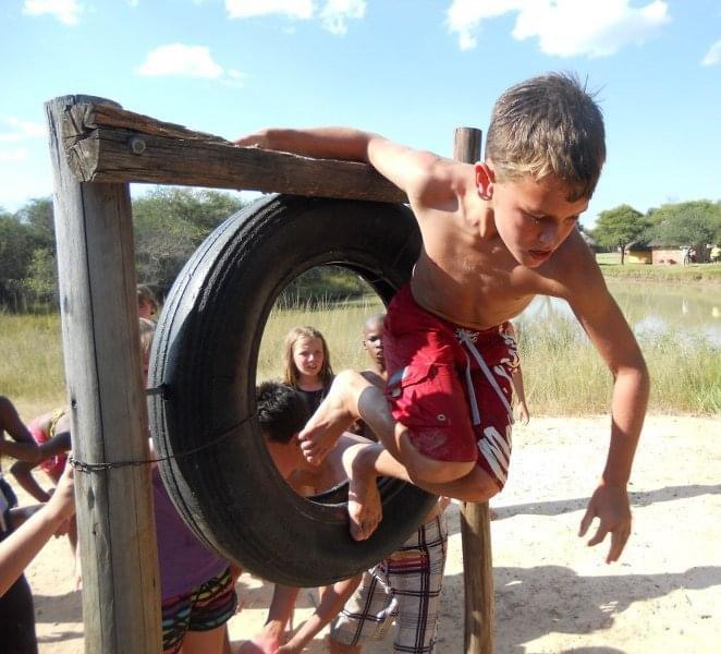 Obstacle course activity at Jubaweni