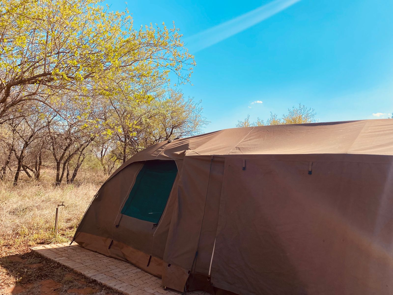 Semi-permanent tents at Jubaweni